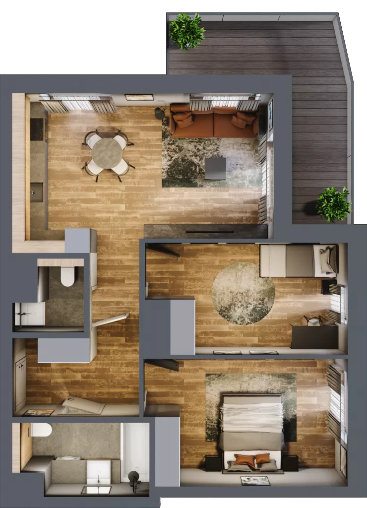 3 pokoje, mieszkanie 66,57 m², piętro 5, oferta nr BC0504, Niedziałkowskiego Park, Poznań, Wilda, ul. Niedziałkowskiego Park