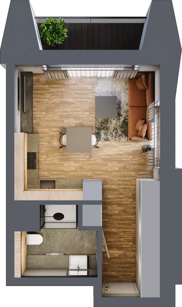 1 pokój, mieszkanie 29,56 m², piętro 3, oferta nr BC0308, Niedziałkowskiego Park, Poznań, Wilda, ul. Niedziałkowskiego Park