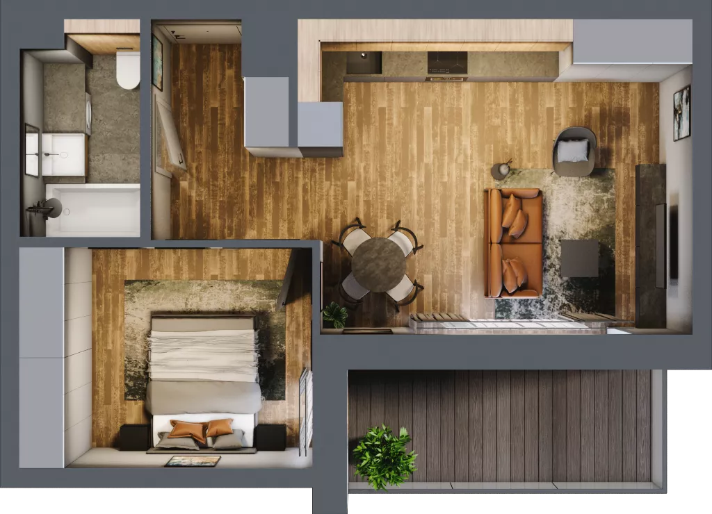 2 pokoje, mieszkanie 43,06 m², piętro 1, oferta nr BA0113, Niedziałkowskiego Park, Poznań, Wilda, ul. Niedziałkowskiego Park