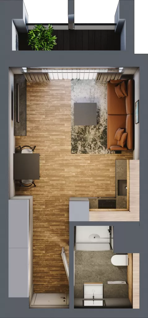 1 pokój, mieszkanie 26,88 m², piętro 2, oferta nr BA0208, Niedziałkowskiego Park, Poznań, Wilda, ul. Niedziałkowskiego Park