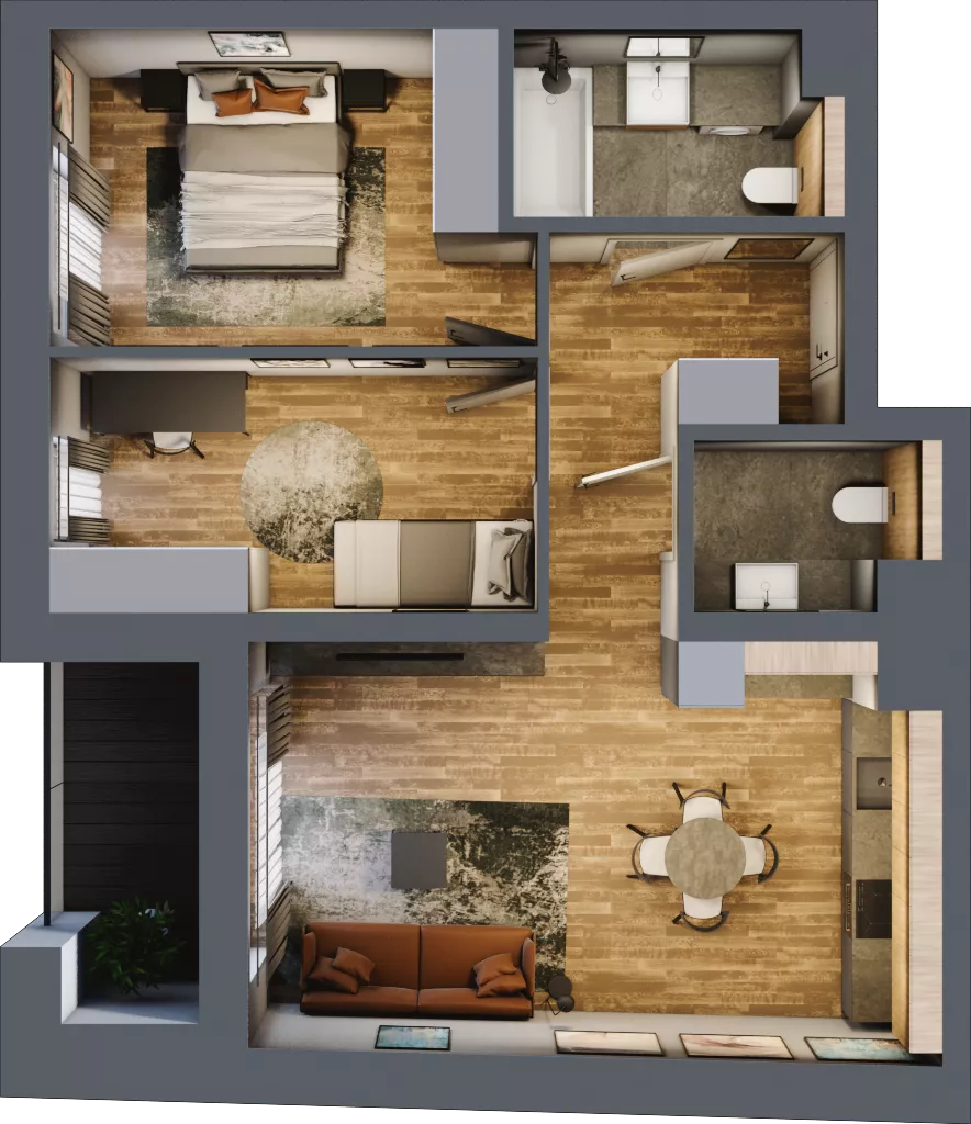 3 pokoje, mieszkanie 61,01 m², piętro 3, oferta nr BB0305, Niedziałkowskiego Park, Poznań, Wilda, ul. Niedziałkowskiego Park