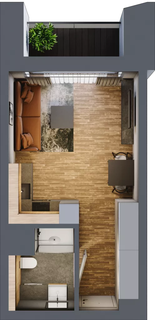 1 pokój, mieszkanie 26,79 m², piętro 1, oferta nr BB0115, Niedziałkowskiego Park, Poznań, Wilda, ul. Niedziałkowskiego Park