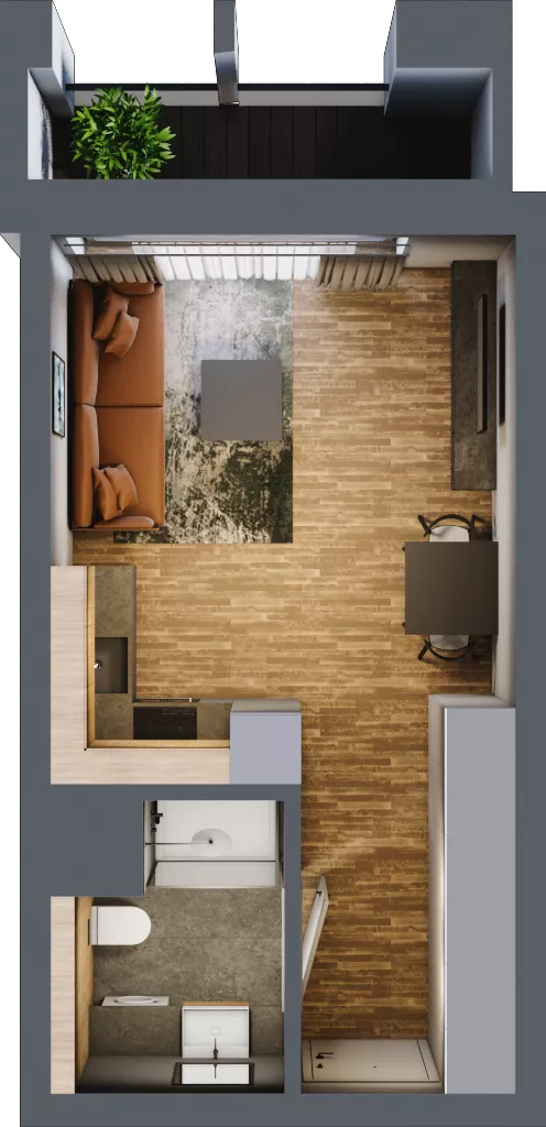 1 pokój, mieszkanie 26,99 m², piętro 3, oferta nr BA0309, Niedziałkowskiego Park, Poznań, Wilda, ul. Niedziałkowskiego Park