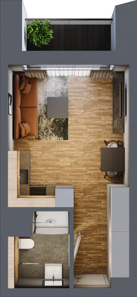 1 pokój, mieszkanie 26,79 m², piętro 2, oferta nr BB0216, Niedziałkowskiego Park, Poznań, Wilda, ul. Niedziałkowskiego Park