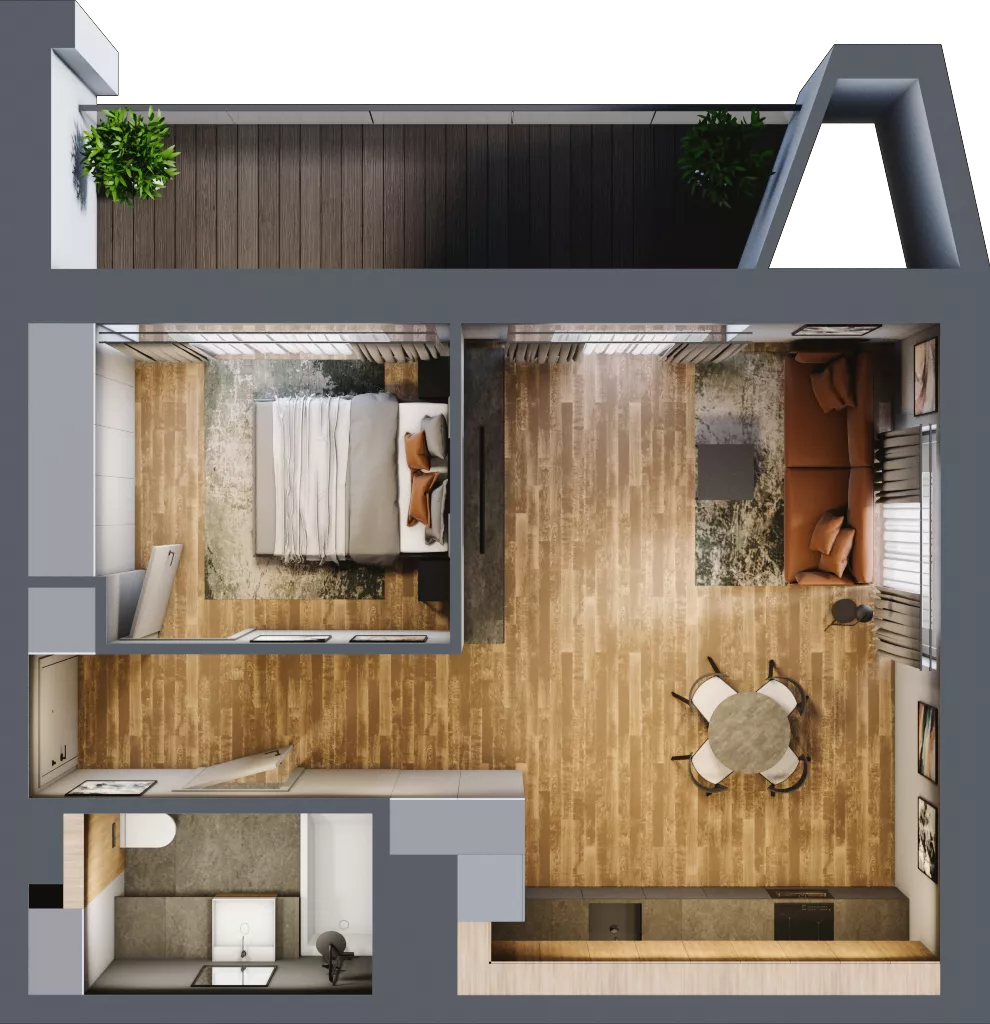 2 pokoje, mieszkanie 46,26 m², piętro 2, oferta nr BC0207, Niedziałkowskiego Park, Poznań, Wilda, ul. Niedziałkowskiego Park