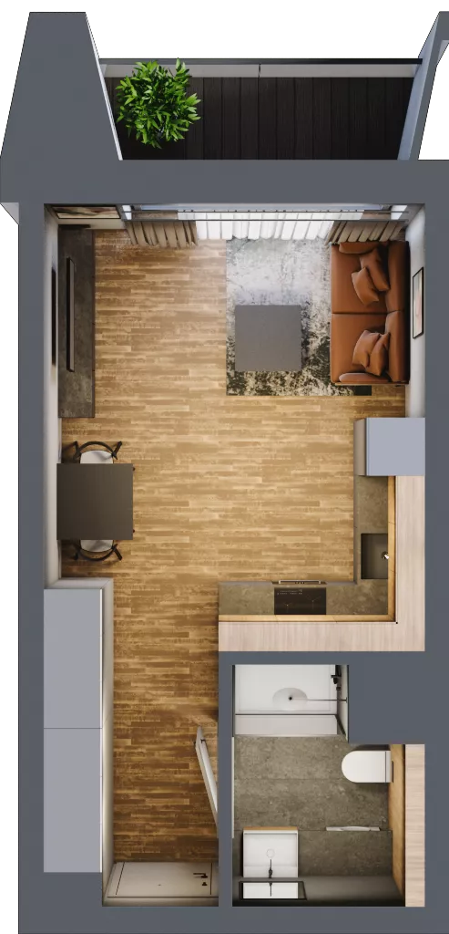 1 pokój, mieszkanie 26,79 m², piętro 1, oferta nr BC0110, Niedziałkowskiego Park, Poznań, Wilda, ul. Niedziałkowskiego Park