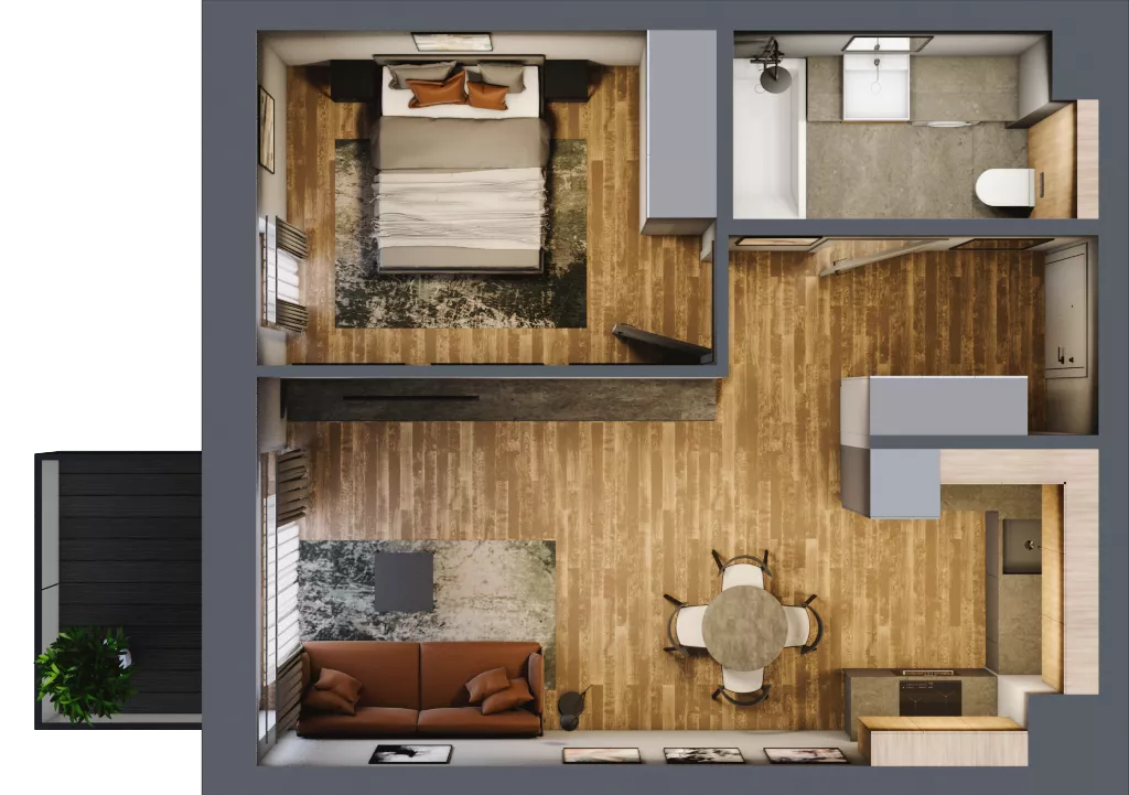 2 pokoje, mieszkanie 43,37 m², piętro 3, oferta nr BB0306, Niedziałkowskiego Park, Poznań, Wilda, ul. Niedziałkowskiego Park