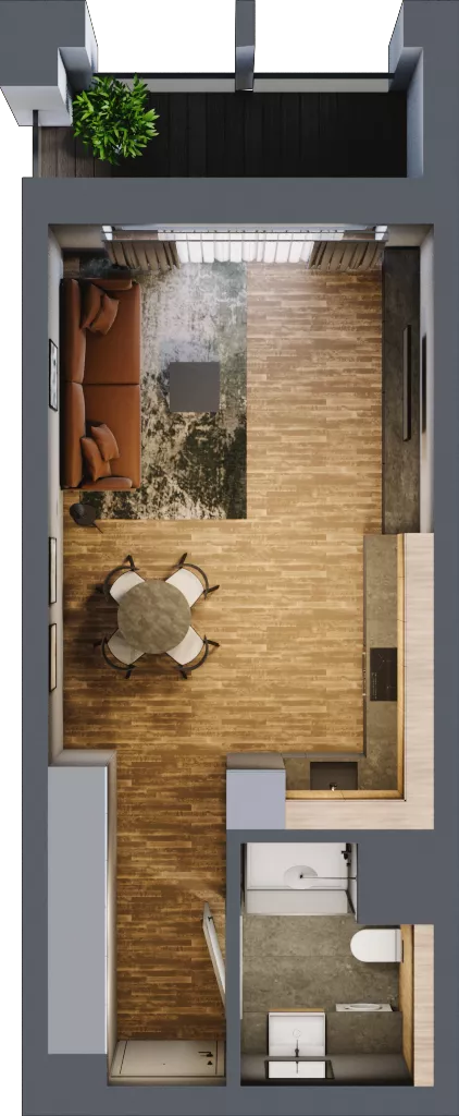 1 pokój, mieszkanie 32,68 m², piętro 4, oferta nr BA0410, Niedziałkowskiego Park, Poznań, Wilda, ul. Niedziałkowskiego Park