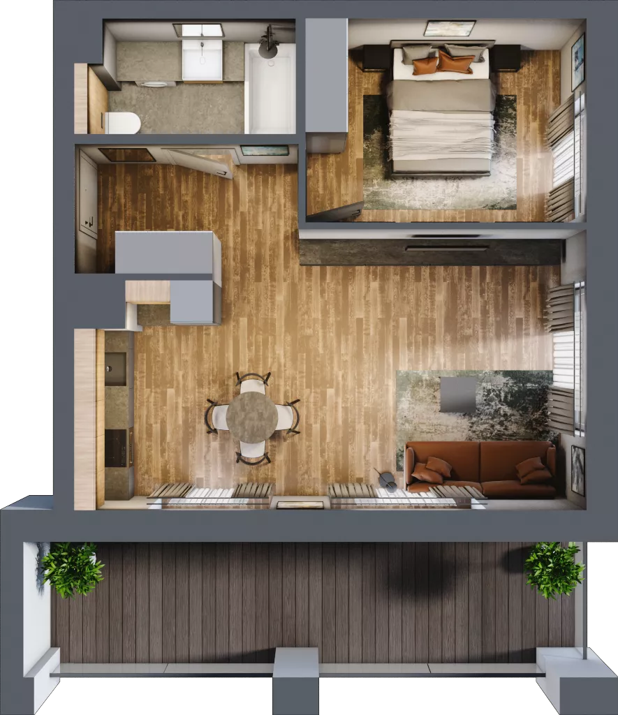 2 pokoje, mieszkanie 47,64 m², piętro 1, oferta nr BA0103, Niedziałkowskiego Park, Poznań, Wilda, ul. Niedziałkowskiego Park