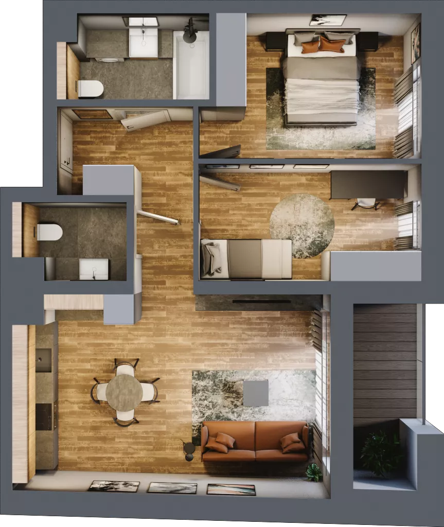 3 pokoje, mieszkanie 62,16 m², piętro 2, oferta nr BB0204, Niedziałkowskiego Park, Poznań, Wilda, ul. Niedziałkowskiego Park
