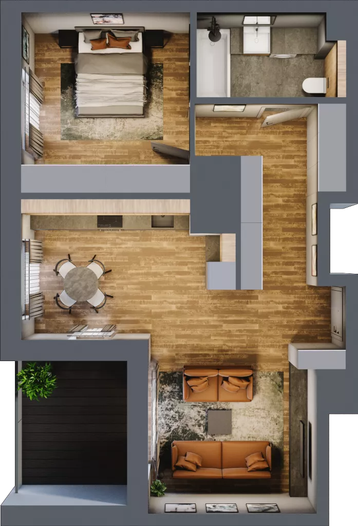 2 pokoje, mieszkanie 57,56 m², piętro 5, oferta nr BC0501, Niedziałkowskiego Park, Poznań, Wilda, ul. Niedziałkowskiego Park