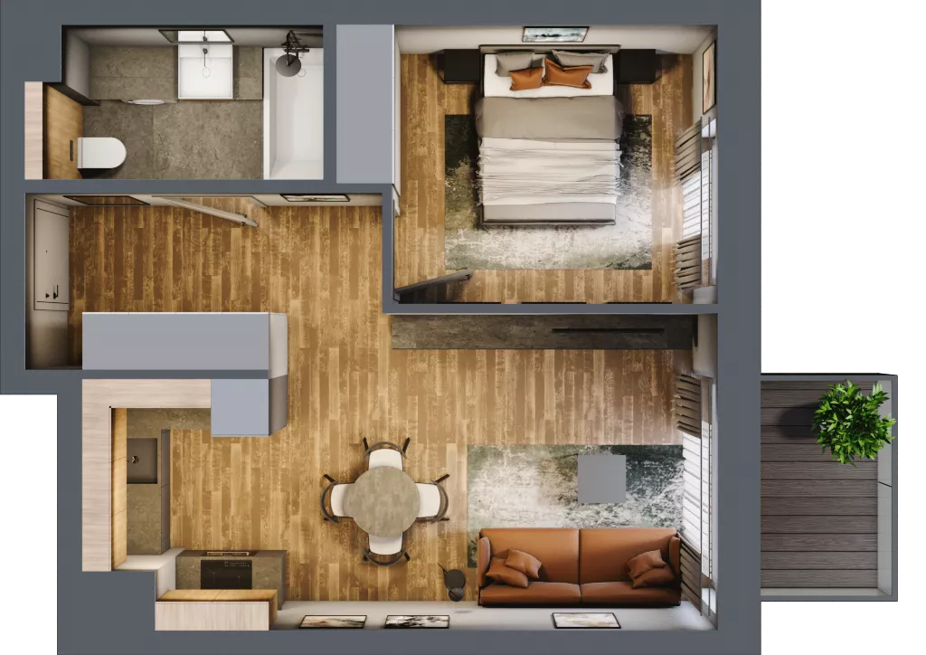 2 pokoje, mieszkanie 41,68 m², piętro 3, oferta nr BB0302, Niedziałkowskiego Park, Poznań, Wilda, ul. Niedziałkowskiego Park
