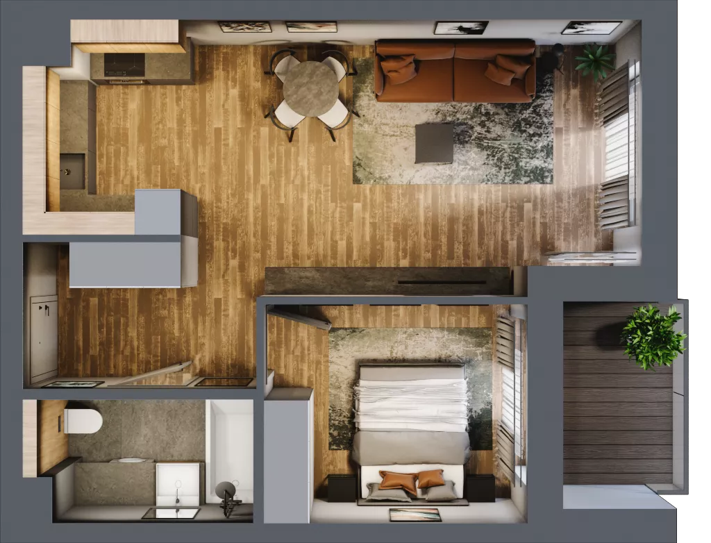 2 pokoje, mieszkanie 46,44 m², piętro 3, oferta nr BC0305, Niedziałkowskiego Park, Poznań, Wilda, ul. Niedziałkowskiego Park