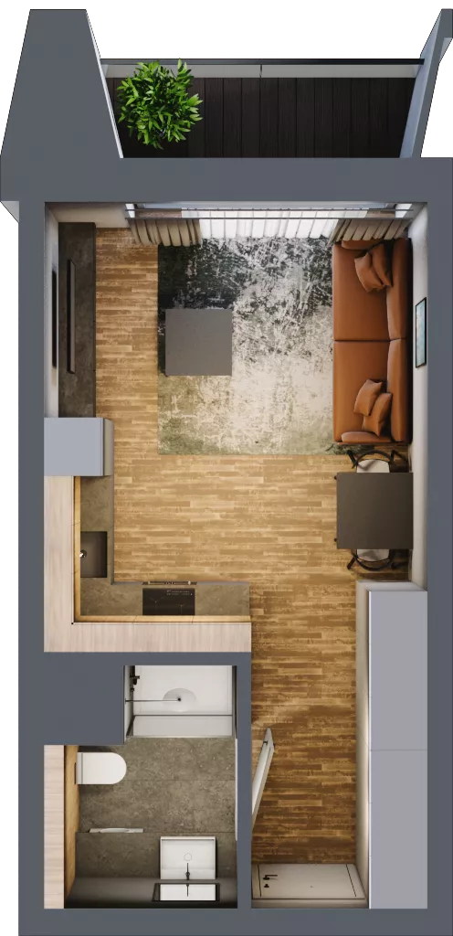 1 pokój, mieszkanie 26,98 m², piętro 2, oferta nr BC0209, Niedziałkowskiego Park, Poznań, Wilda, ul. Niedziałkowskiego Park