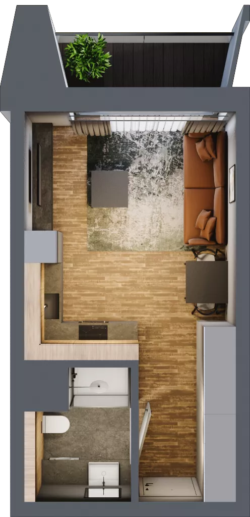 1 pokój, mieszkanie 26,98 m², piętro 1, oferta nr BC0109, Niedziałkowskiego Park, Poznań, Wilda, ul. Niedziałkowskiego Park