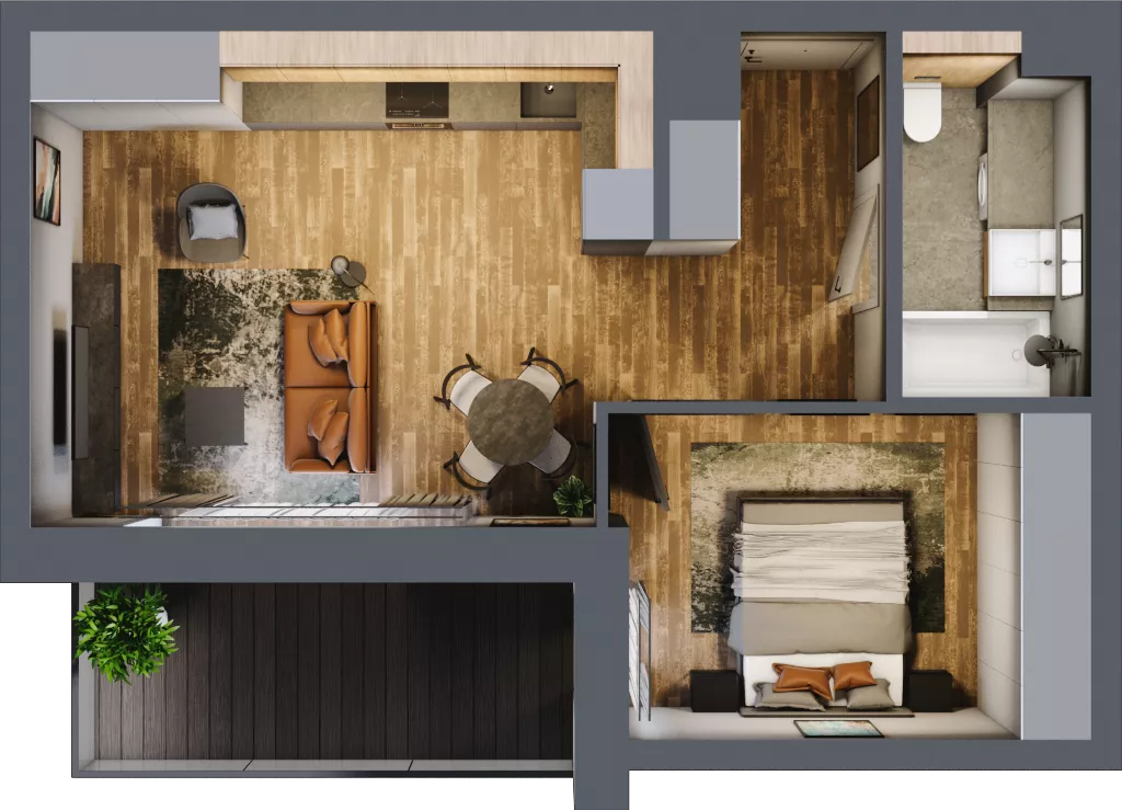 2 pokoje, mieszkanie 43,04 m², piętro 2, oferta nr BB0209, Niedziałkowskiego Park, Poznań, Wilda, ul. Niedziałkowskiego Park
