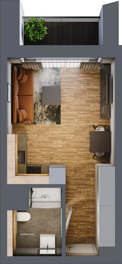 1 pokój, mieszkanie 26,79 m², piętro 4, oferta nr BB0416, Niedziałkowskiego Park, Poznań, Wilda, ul. Niedziałkowskiego Park