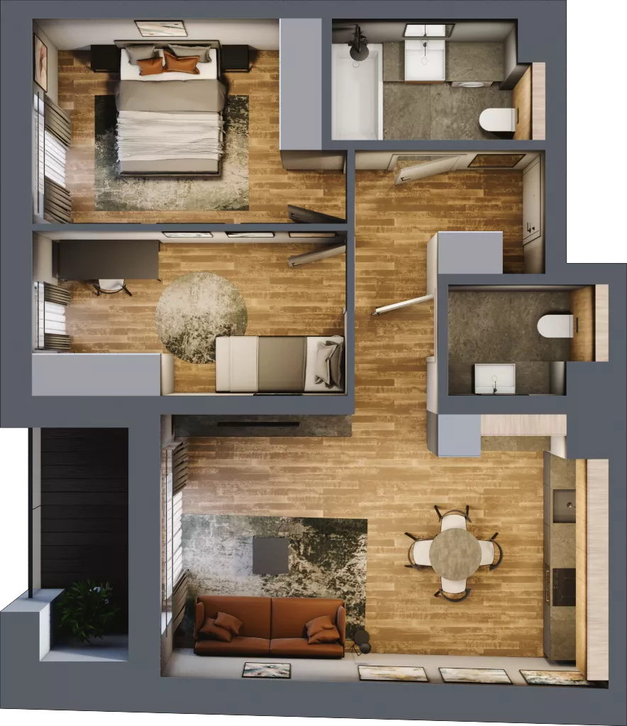 3 pokoje, mieszkanie 61,01 m², piętro 4, oferta nr BB0405, Niedziałkowskiego Park, Poznań, Wilda, ul. Niedziałkowskiego Park