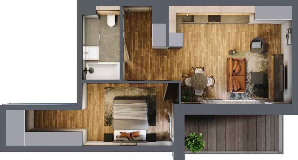 2 pokoje, mieszkanie 48,21 m², piętro 3, oferta nr BB0318, Niedziałkowskiego Park, Poznań, Wilda, ul. Niedziałkowskiego Park