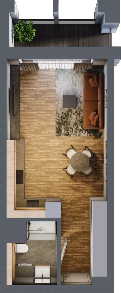 1 pokój, mieszkanie 32,68 m², piętro 1, oferta nr BA0111, Niedziałkowskiego Park, Poznań, Wilda, ul. Niedziałkowskiego Park