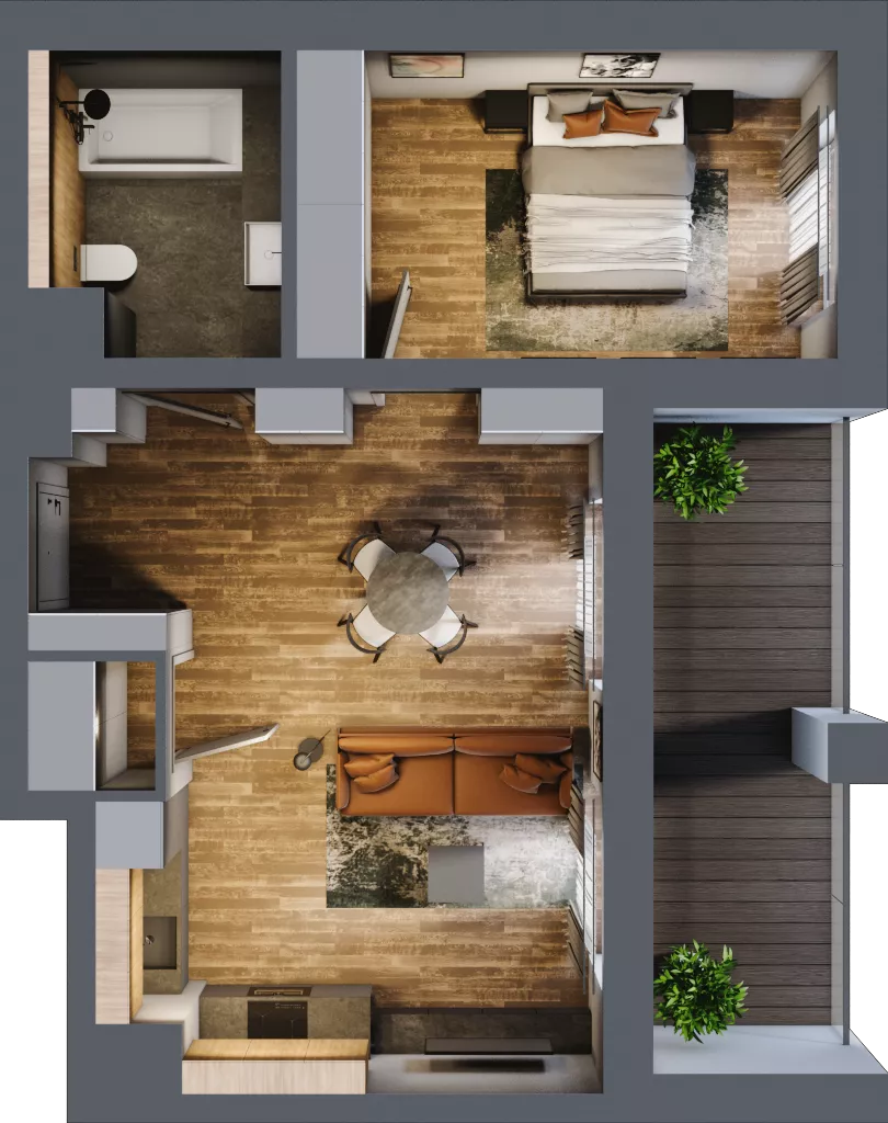 2 pokoje, mieszkanie 48,47 m², piętro 5, oferta nr BB0501, Niedziałkowskiego Park, Poznań, Wilda, ul. Niedziałkowskiego Park