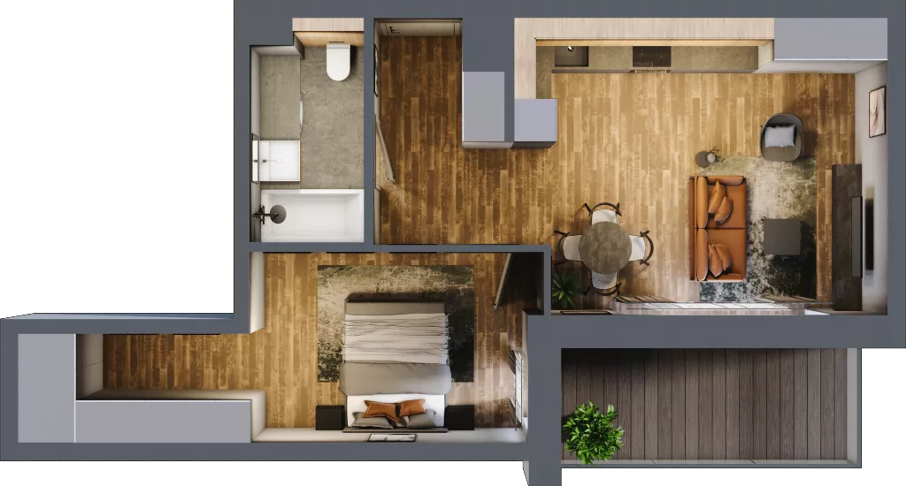 2 pokoje, mieszkanie 48,21 m², piętro 2, oferta nr BB0218, Niedziałkowskiego Park, Poznań, Wilda, ul. Niedziałkowskiego Park