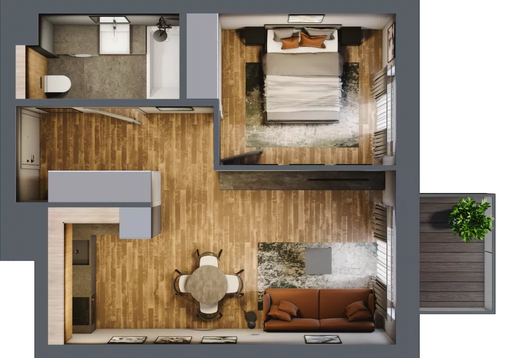 2 pokoje, mieszkanie 41,10 m², piętro 2, oferta nr BA0201, Niedziałkowskiego Park, Poznań, Wilda, ul. Niedziałkowskiego Park