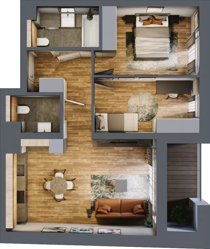 3 pokoje, mieszkanie 62,16 m², piętro 3, oferta nr BB0304, Niedziałkowskiego Park, Poznań, Wilda, ul. Niedziałkowskiego Park