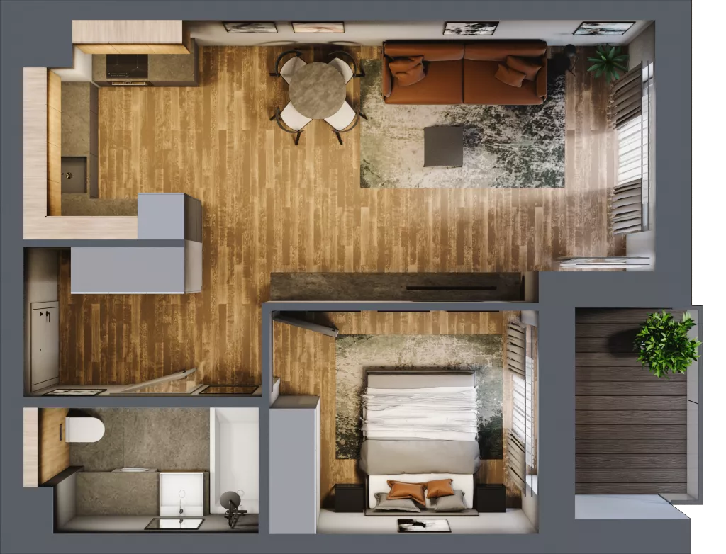 2 pokoje, mieszkanie 46,50 m², piętro 2, oferta nr BC0205, Niedziałkowskiego Park, Poznań, Wilda, ul. Niedziałkowskiego Park