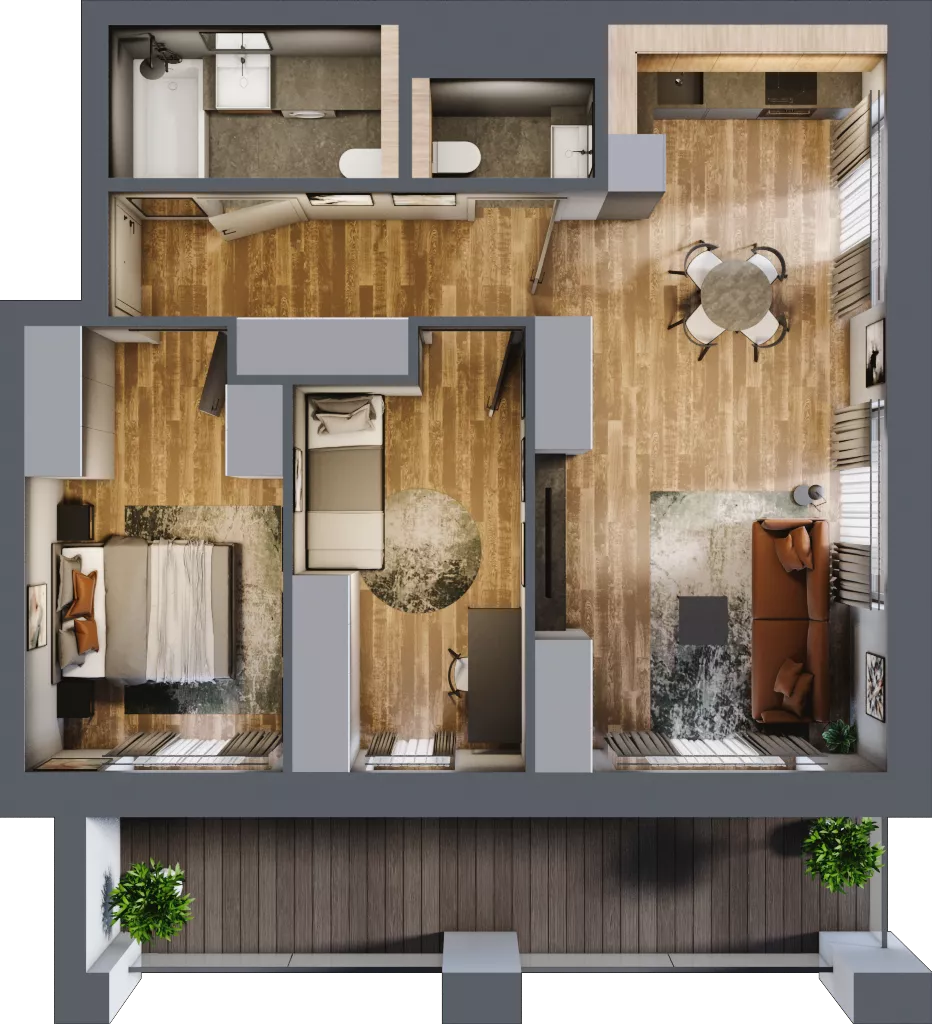3 pokoje, mieszkanie 63,61 m², piętro 4, oferta nr BC0404, Niedziałkowskiego Park, Poznań, Wilda, ul. Niedziałkowskiego Park