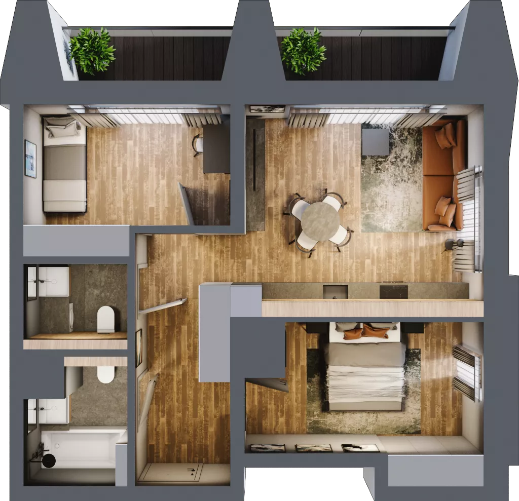 3 pokoje, mieszkanie 56,32 m², piętro 4, oferta nr BC0408, Niedziałkowskiego Park, Poznań, Wilda, ul. Niedziałkowskiego Park