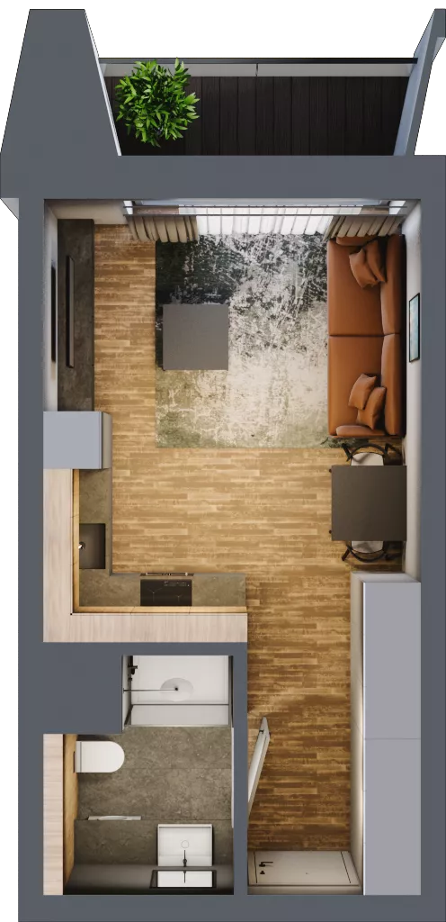 1 pokój, mieszkanie 26,98 m², piętro 3, oferta nr BC0309, Niedziałkowskiego Park, Poznań, Wilda, ul. Niedziałkowskiego Park