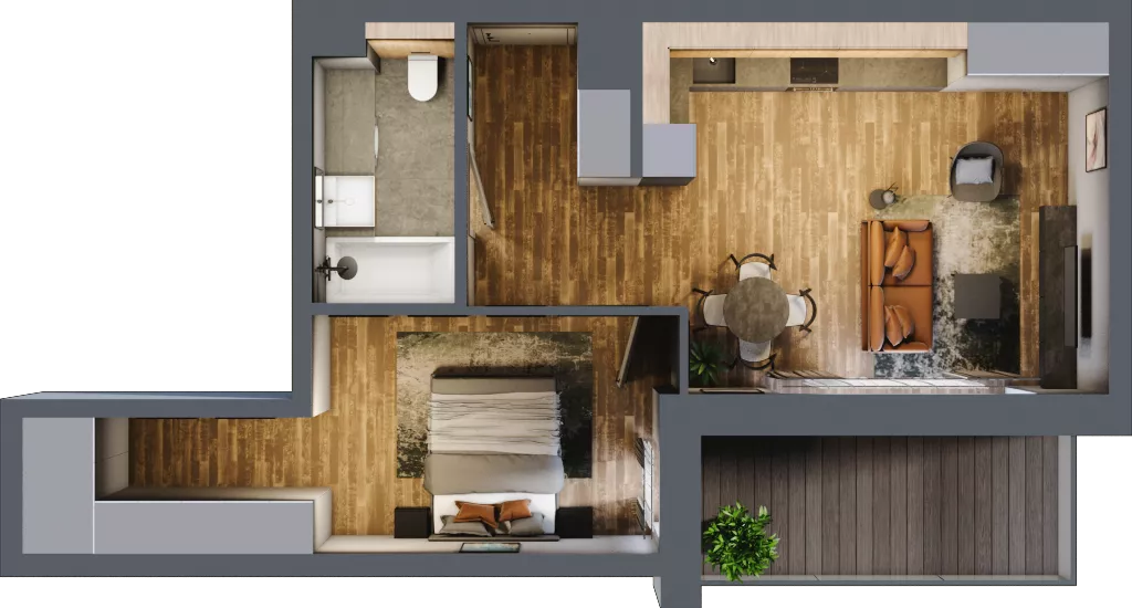 2 pokoje, mieszkanie 48,21 m², piętro 4, oferta nr BB0418, Niedziałkowskiego Park, Poznań, Wilda, ul. Niedziałkowskiego Park