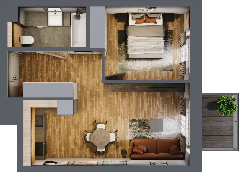 2 pokoje, mieszkanie 42,08 m², parter, oferta nr BA0001, Niedziałkowskiego Park, Poznań, Wilda, ul. Niedziałkowskiego Park
