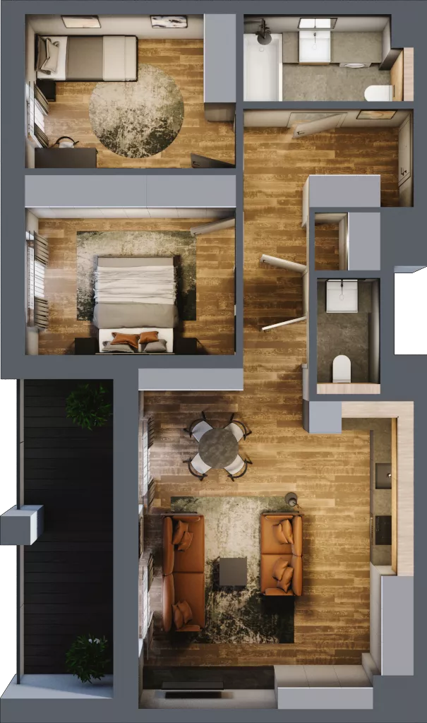 3 pokoje, mieszkanie 73,11 m², piętro 5, oferta nr BB0504, Niedziałkowskiego Park, Poznań, Wilda, ul. Niedziałkowskiego Park