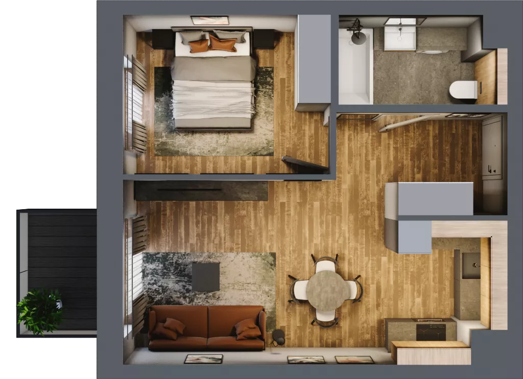 2 pokoje, mieszkanie 41,49 m², parter, oferta nr BA0005, Niedziałkowskiego Park, Poznań, Wilda, ul. Niedziałkowskiego Park