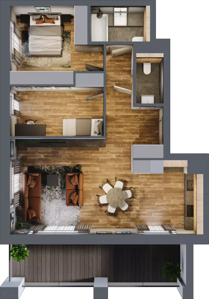 3 pokoje, mieszkanie 72,17 m², parter, oferta nr BA0004, Niedziałkowskiego Park, Poznań, Wilda, ul. Niedziałkowskiego Park