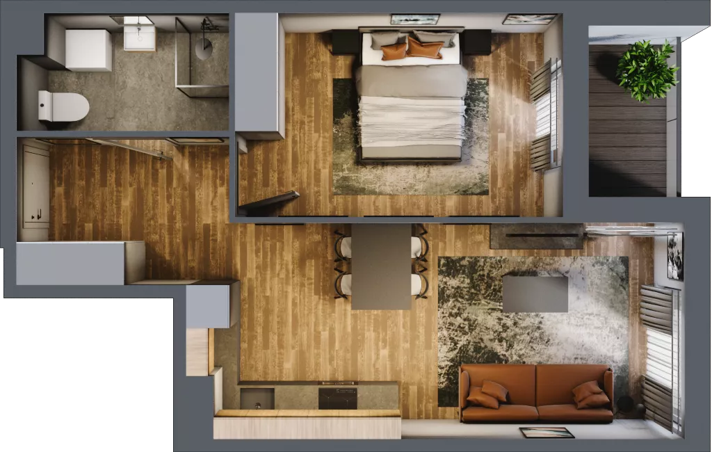 2 pokoje, mieszkanie 43,28 m², piętro 4, oferta nr 103, Osiedle na Górnej etap V, Kielce, Nowy Folwark, ul. Zbożowa