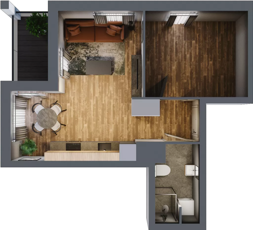 1 pokój, mieszkanie 38,41 m², piętro 5, oferta nr 41, Osiedle na Górnej etap V, Kielce, Nowy Folwark, ul. Zbożowa