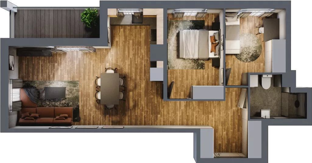 3 pokoje, mieszkanie 61,81 m², piętro 1, oferta nr 90, Osiedle na Górnej etap V, Kielce, Nowy Folwark, ul. Zbożowa