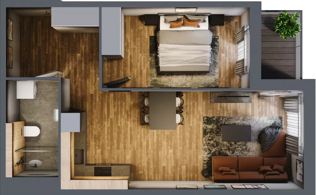 2 pokoje, mieszkanie 46,66 m², piętro 1, oferta nr 14, Osiedle na Górnej etap V, Kielce, Nowy Folwark, ul. Zbożowa