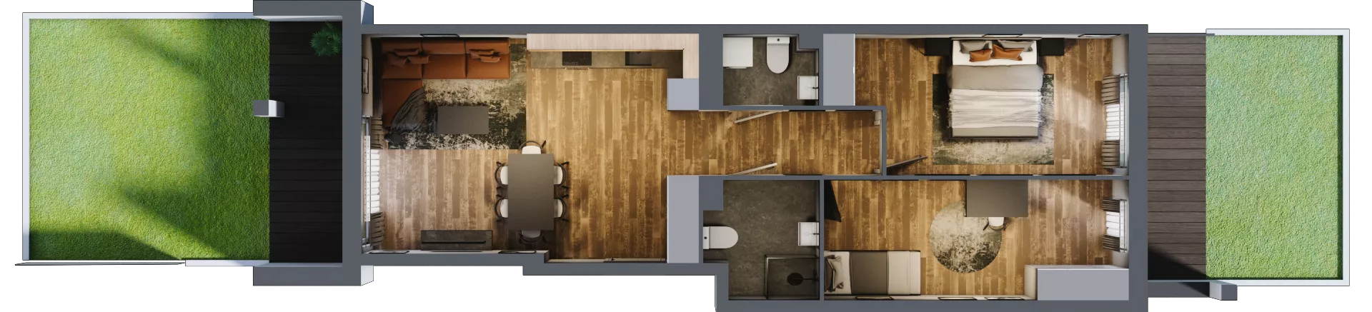 3 pokoje, mieszkanie 65,10 m², parter, oferta nr 81, Osiedle na Górnej etap V, Kielce, Nowy Folwark, ul. Zbożowa