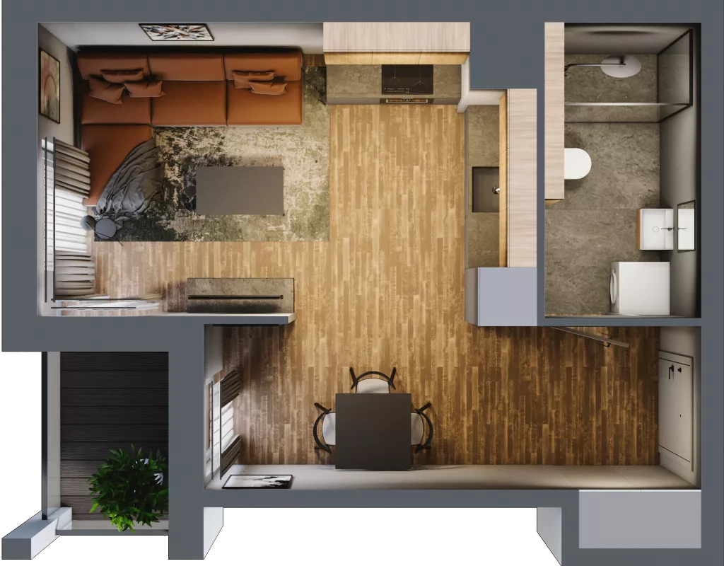1 pokój, mieszkanie 28,65 m², piętro 6, oferta nr 60, Osiedle na Górnej etap V, Kielce, Nowy Folwark, ul. Zbożowa