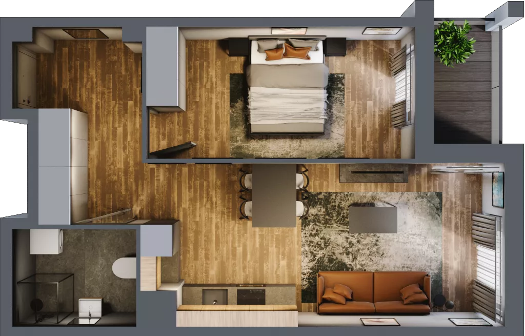 2 pokoje, mieszkanie 45,18 m², piętro 3, oferta nr 97, Osiedle na Górnej etap V, Kielce, Nowy Folwark, ul. Zbożowa