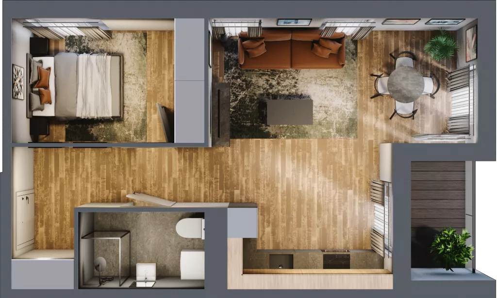 2 pokoje, mieszkanie 43,28 m², piętro 8, oferta nr 72, Osiedle na Górnej etap V, Kielce, Nowy Folwark, ul. Zbożowa