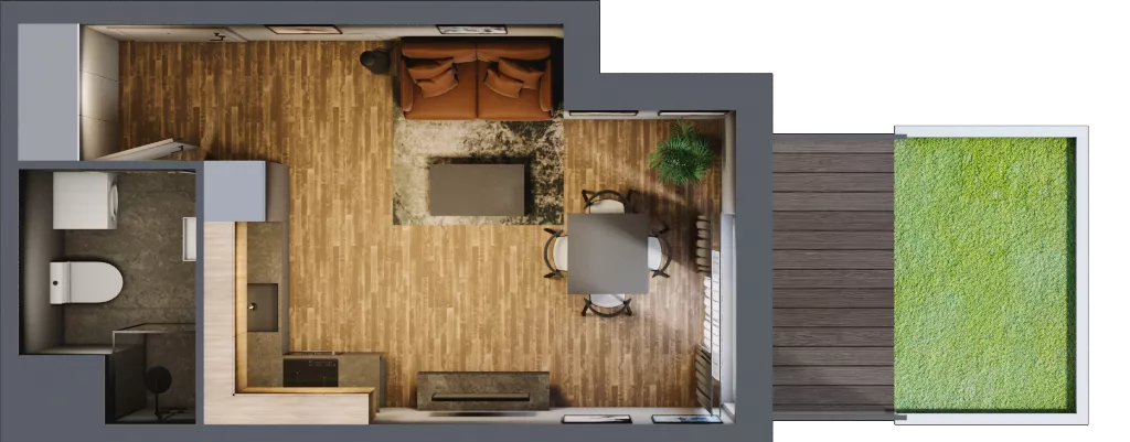 1 pokój, mieszkanie 32,97 m², parter, oferta nr 82, Osiedle na Górnej etap V, Kielce, Nowy Folwark, ul. Zbożowa