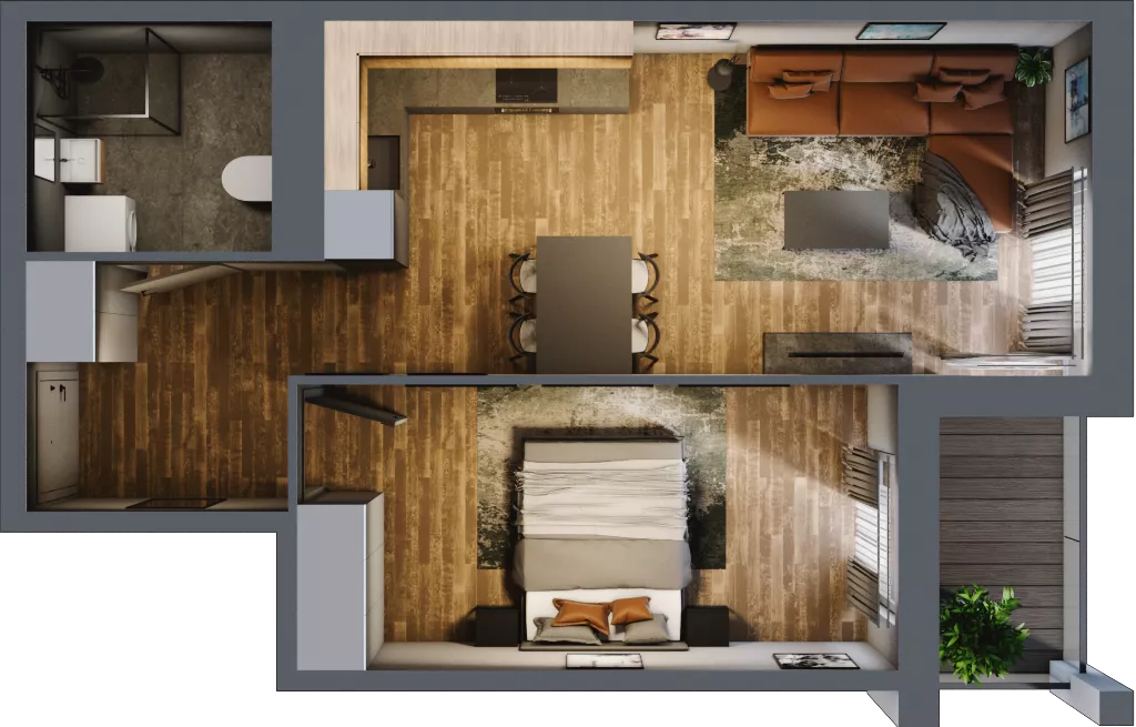 2 pokoje, mieszkanie 43,09 m², piętro 5, oferta nr 43, Osiedle na Górnej etap V, Kielce, Nowy Folwark, ul. Zbożowa