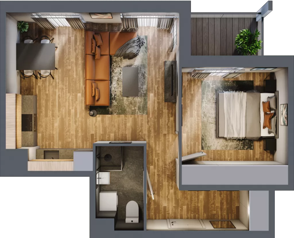 2 pokoje, mieszkanie 44,85 m², piętro 5, oferta nr 49, Osiedle na Górnej etap V, Kielce, Nowy Folwark, ul. Zbożowa