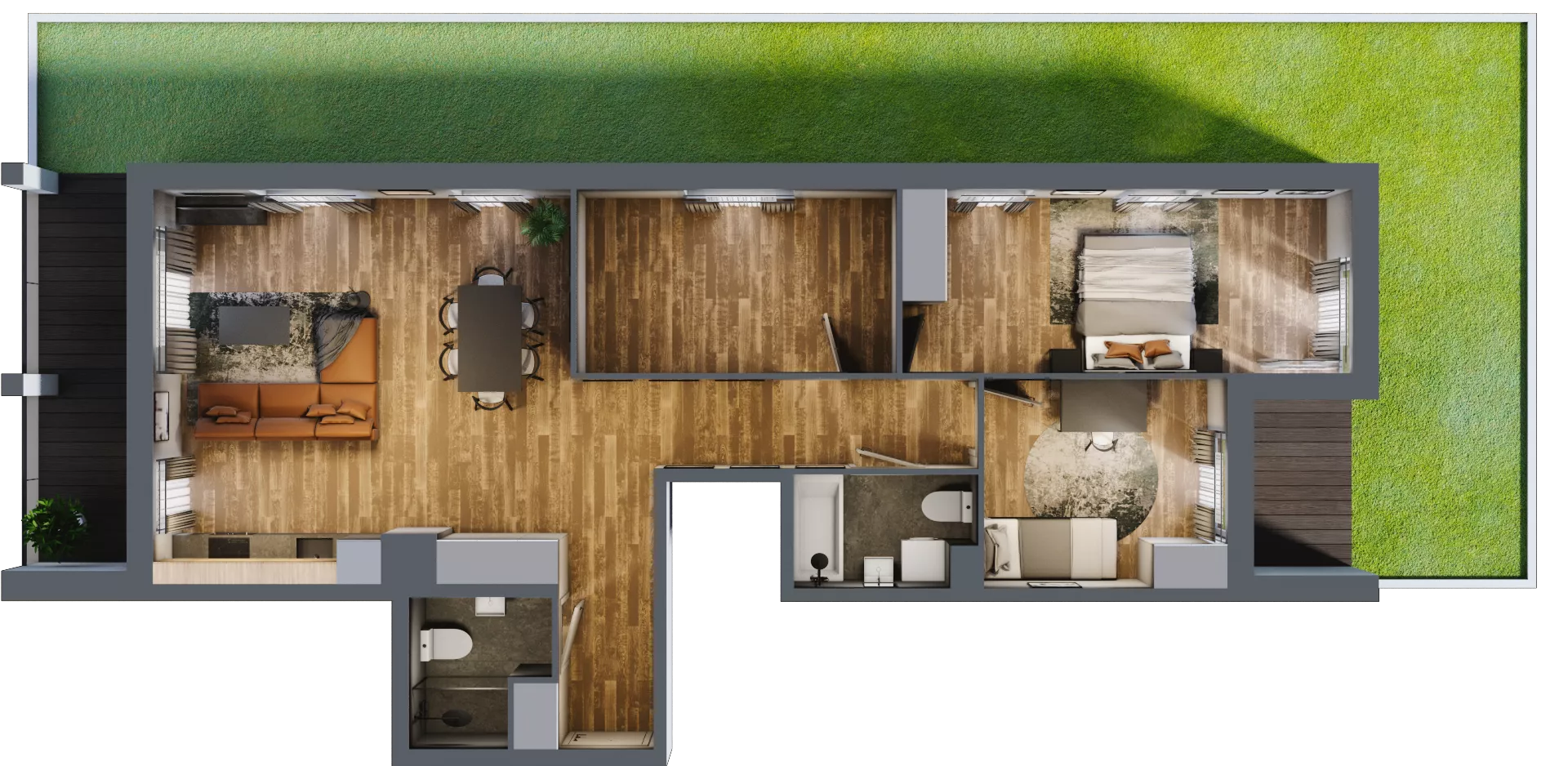 3 pokoje, mieszkanie 83,26 m², parter, oferta nr 1, Osiedle na Górnej etap V, Kielce, Nowy Folwark, ul. Zbożowa