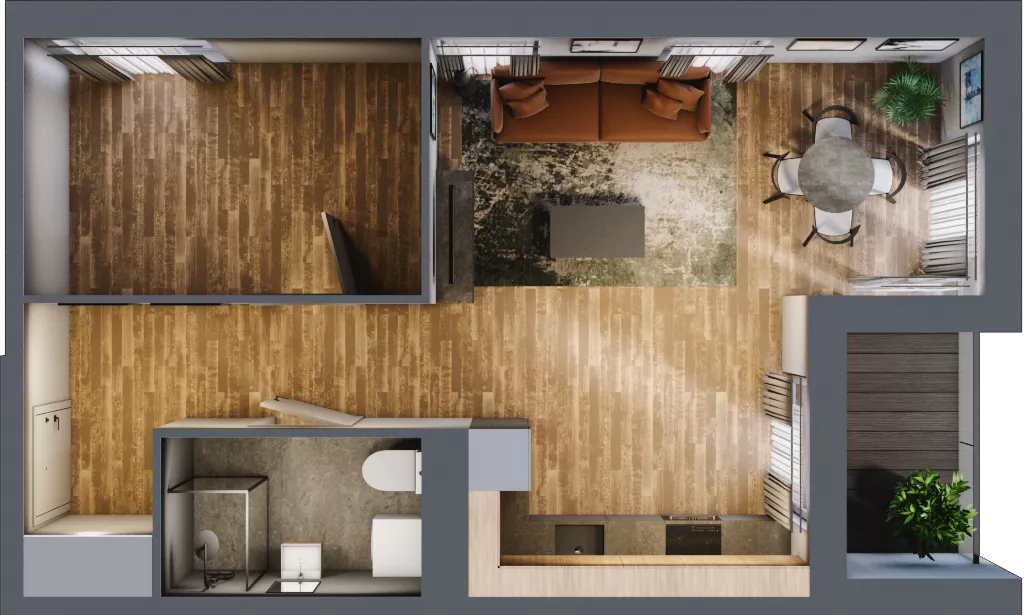 1 pokój, mieszkanie 43,28 m², piętro 5, oferta nr 42, Osiedle na Górnej etap V, Kielce, Nowy Folwark, ul. Zbożowa